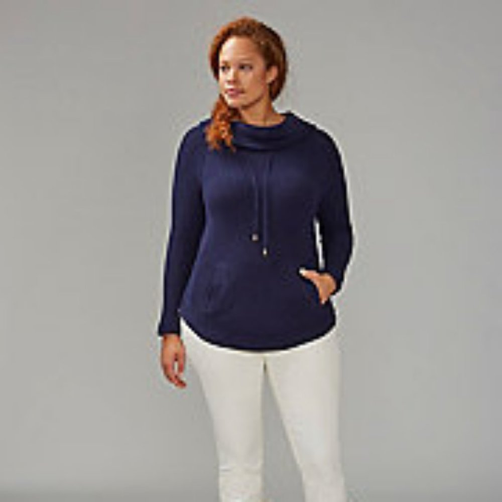 NWT Lane Bryant Ribbed Cowl-Neck Sweater